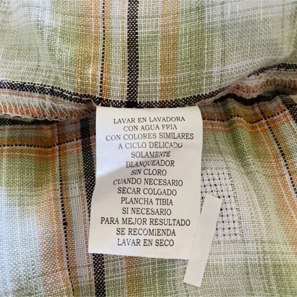 Cubavera Size XL  Top Blouse Short Sleeve Collared Guayabera Cuban Linen Blend - Picture 7 of 7